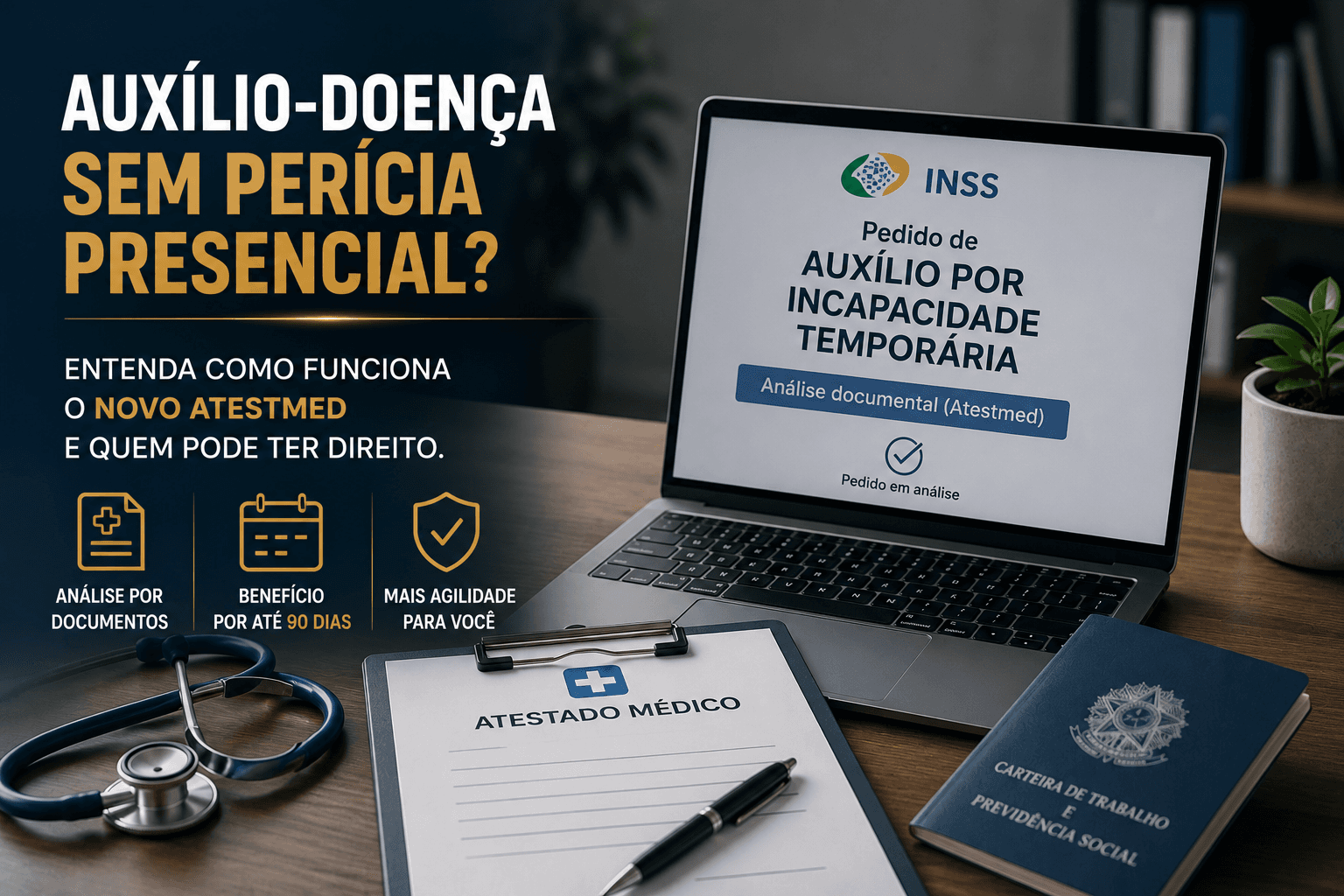 Auxílio por incapacidade temporária sem perícia presencial: como funciona o Novo Atestmed?