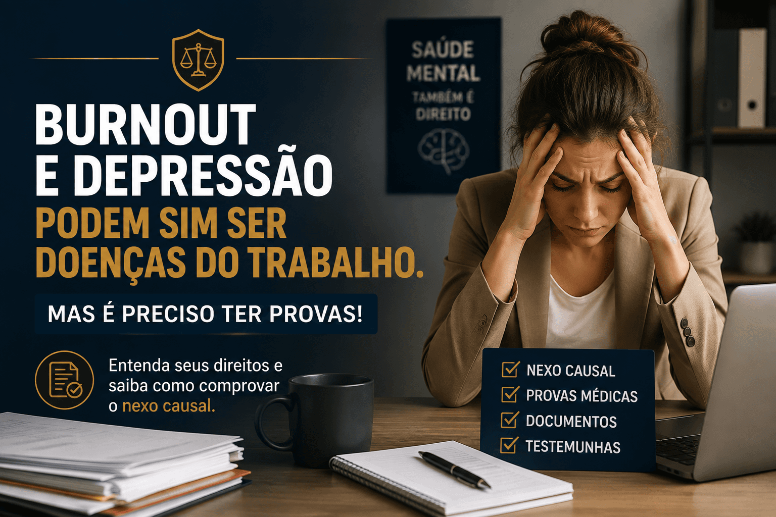 Burnout e depressão podem, sim, ser doenças do trabalho. Mas é preciso ter provas!