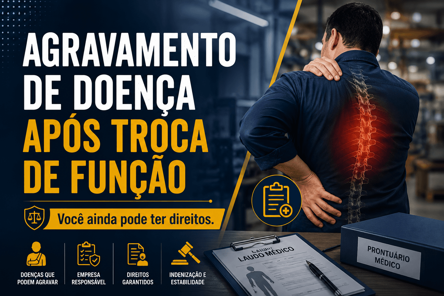 Agravamento de doença após troca de função: trabalhador ainda tem direitos?