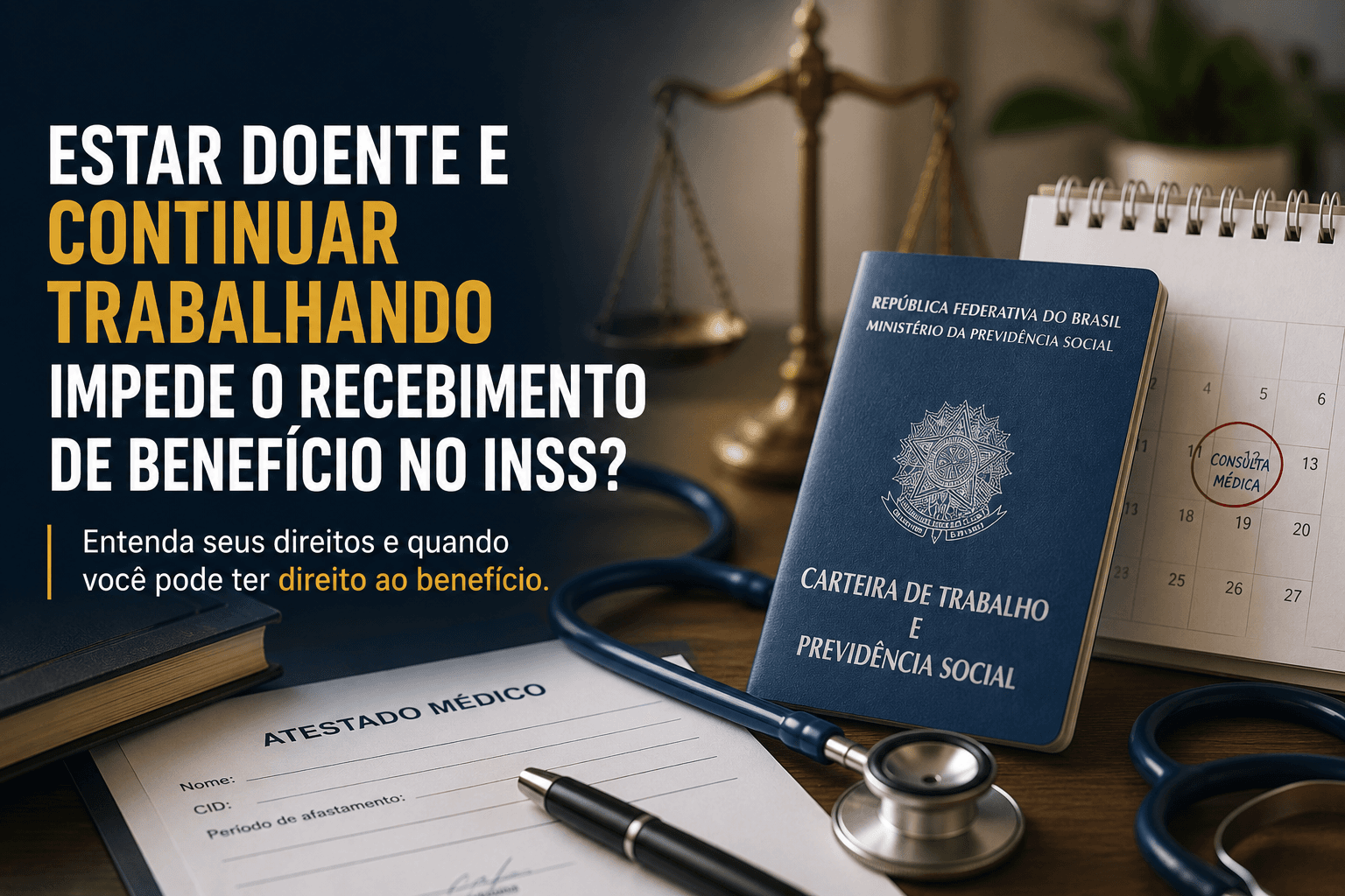 Estar doente e continuar trabalhando impede o recebimento de benefício no INSS?