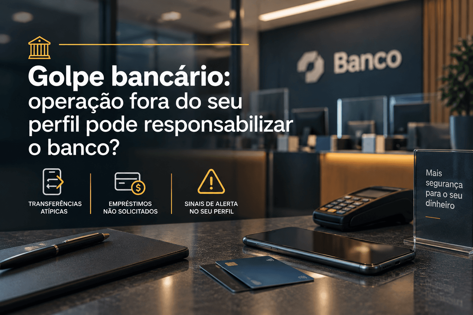 Golpe bancário: operação fora do seu perfil pode responsabilizar o banco?